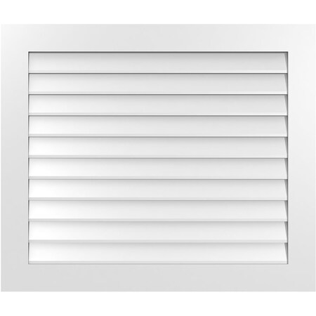 Ekena Millwork Vertical Surface Mount PVC Gable Vent: Non-Functional, w/3-1/2"W x 1"H, Standard Frame, 40"W x 34"H GVPVE40X3401SN